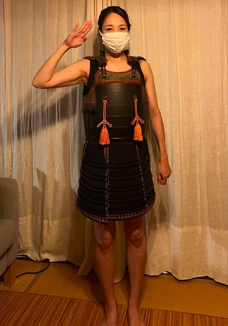 希少です！ 光忍作【薩摩丸武工房製】鉄地黒塗胴鎧 草摺り（七枚綴）