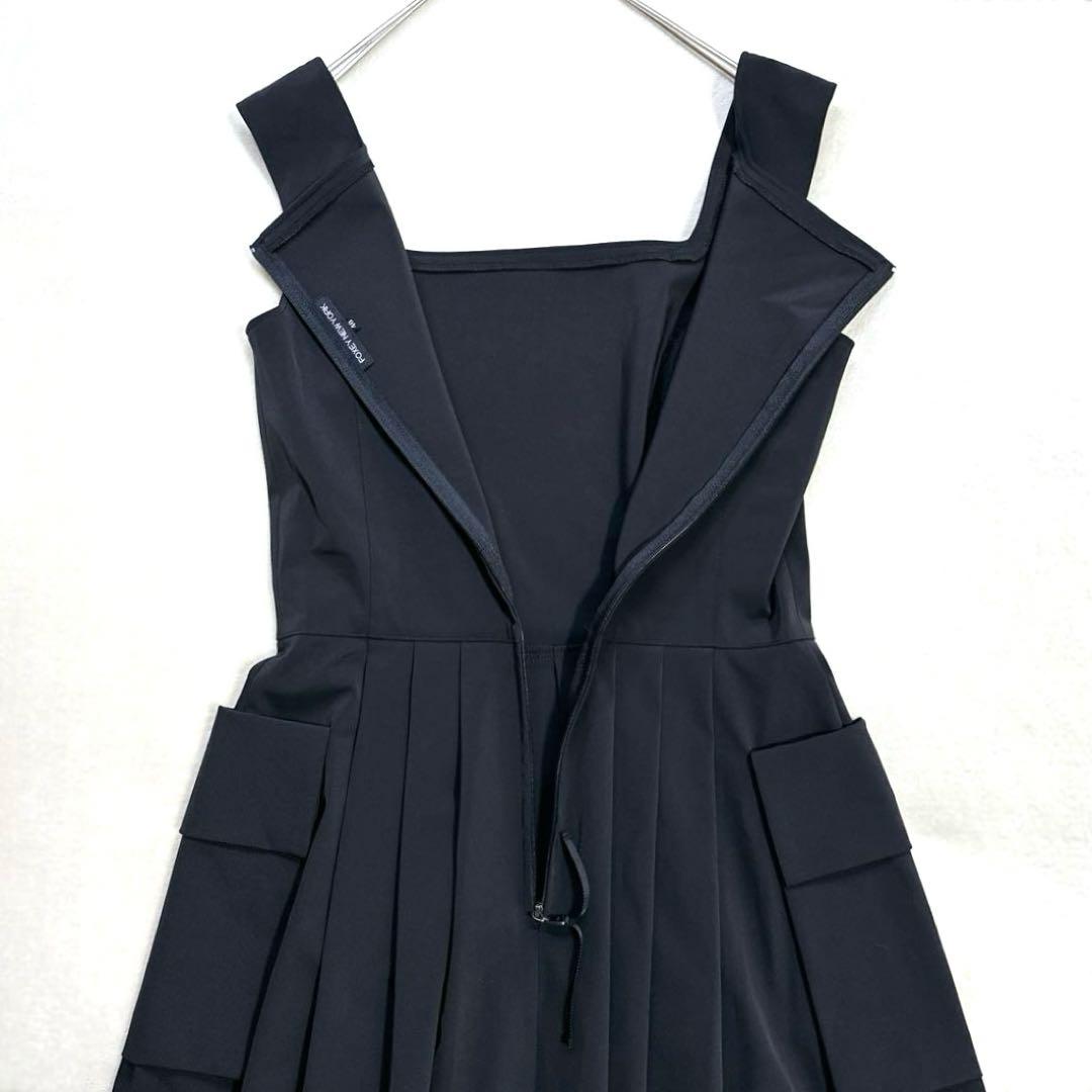 極美品 40 ホリードレス フォクシーニューヨーク ワンピース ブラック ドレス