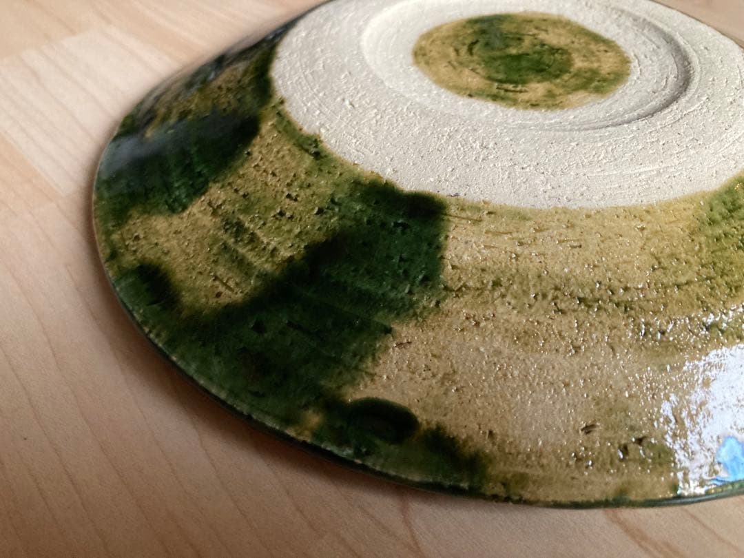 美濃焼(みのやき) 総織部櫛目7.5盛皿