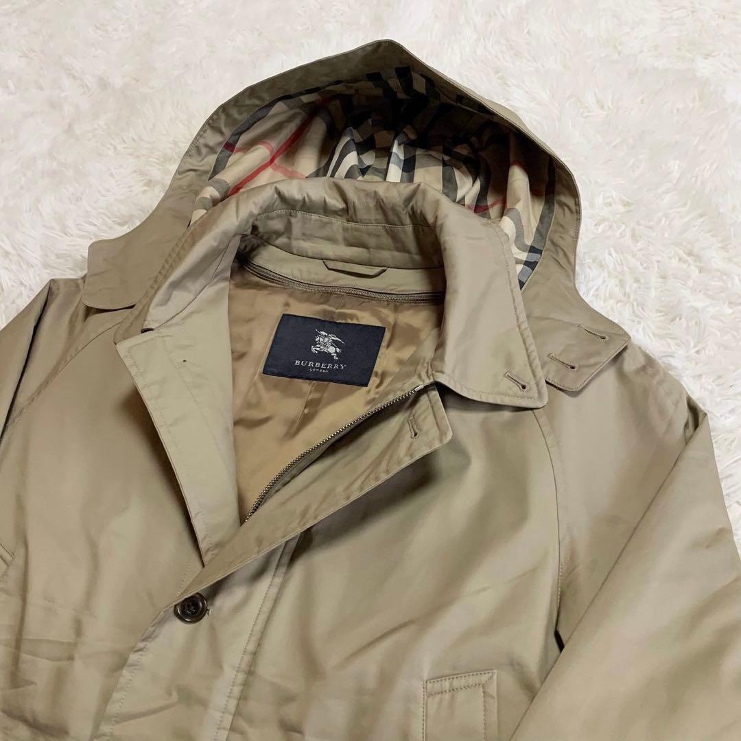 極上の4way仕様 バーバリーロンドン 亜麻色系 モッズコート ダウン