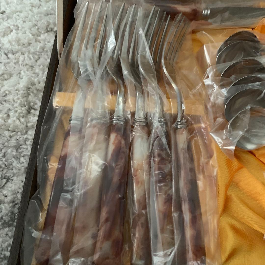 未使用　マーシャン　レトロ　マーブル　カトラリーセット　24本セット