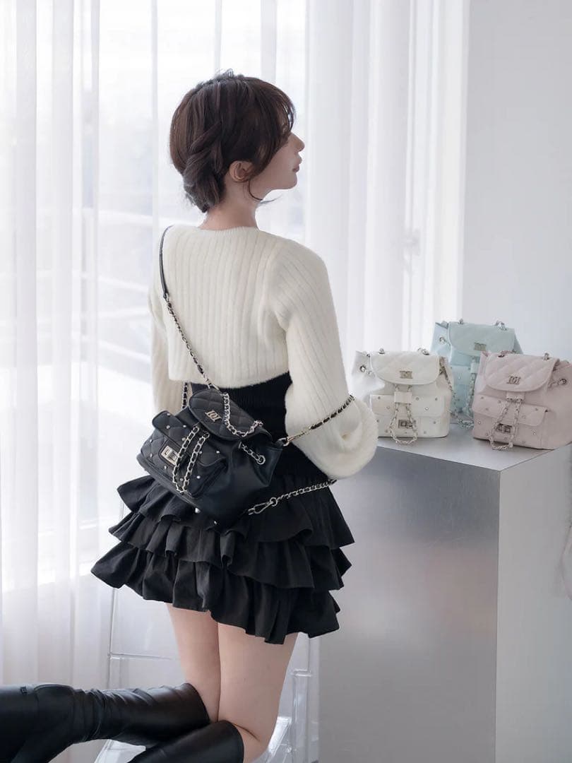 ♡ ダーリッチ Darich ♡ キルティングビジューミニリュック 黒 - メルカリ