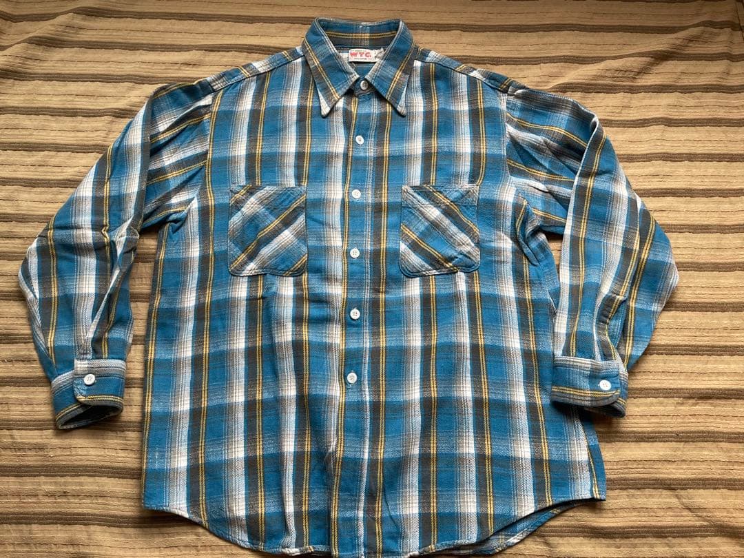 WTG ネルシャツ ヴィンテージ ブルー系 L程度 - メルカリ