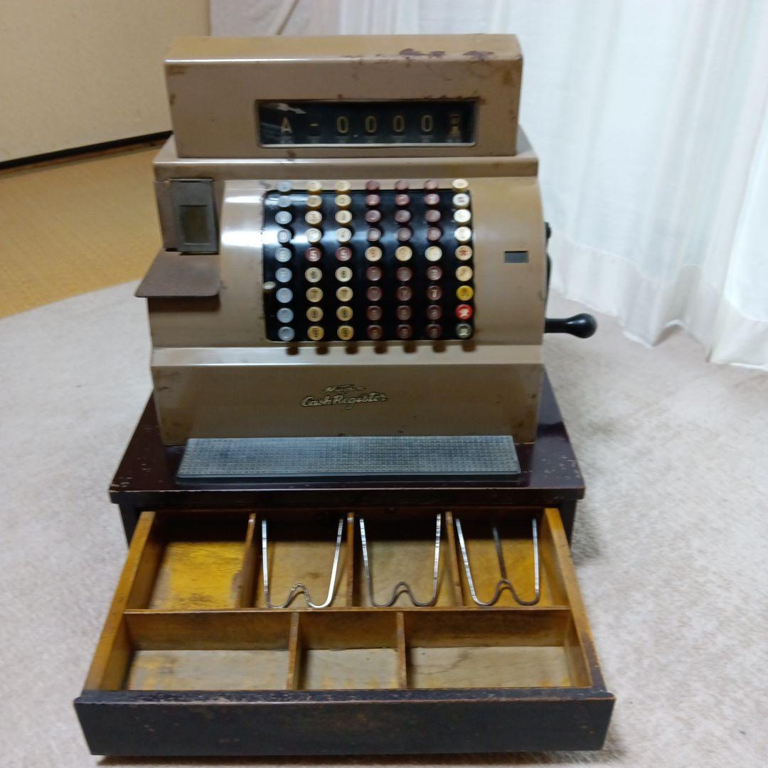 アンティーク　昭和レトロな 手動ハンドル式レジスター