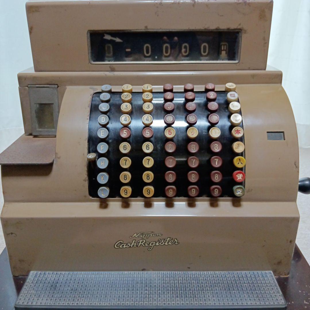 アンティーク　昭和レトロな 手動ハンドル式レジスター