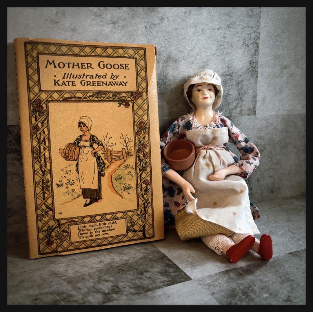 珍品ヴィンテージ マザーグースのビスクドールと絵本のセット