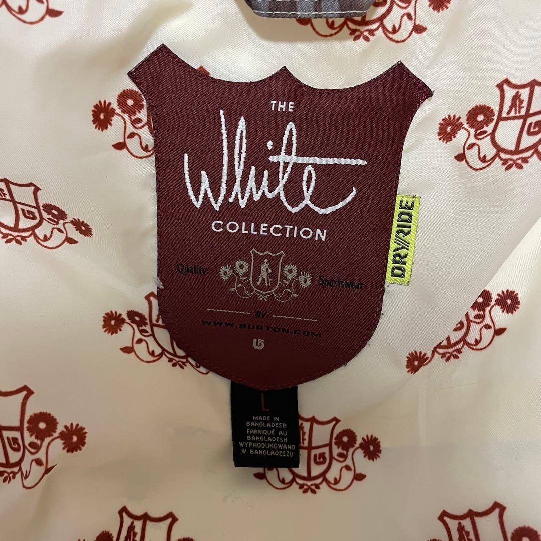 Burtonバートンスキーウェアスノーボードジャケットパーカー白茶色ボーダー希少