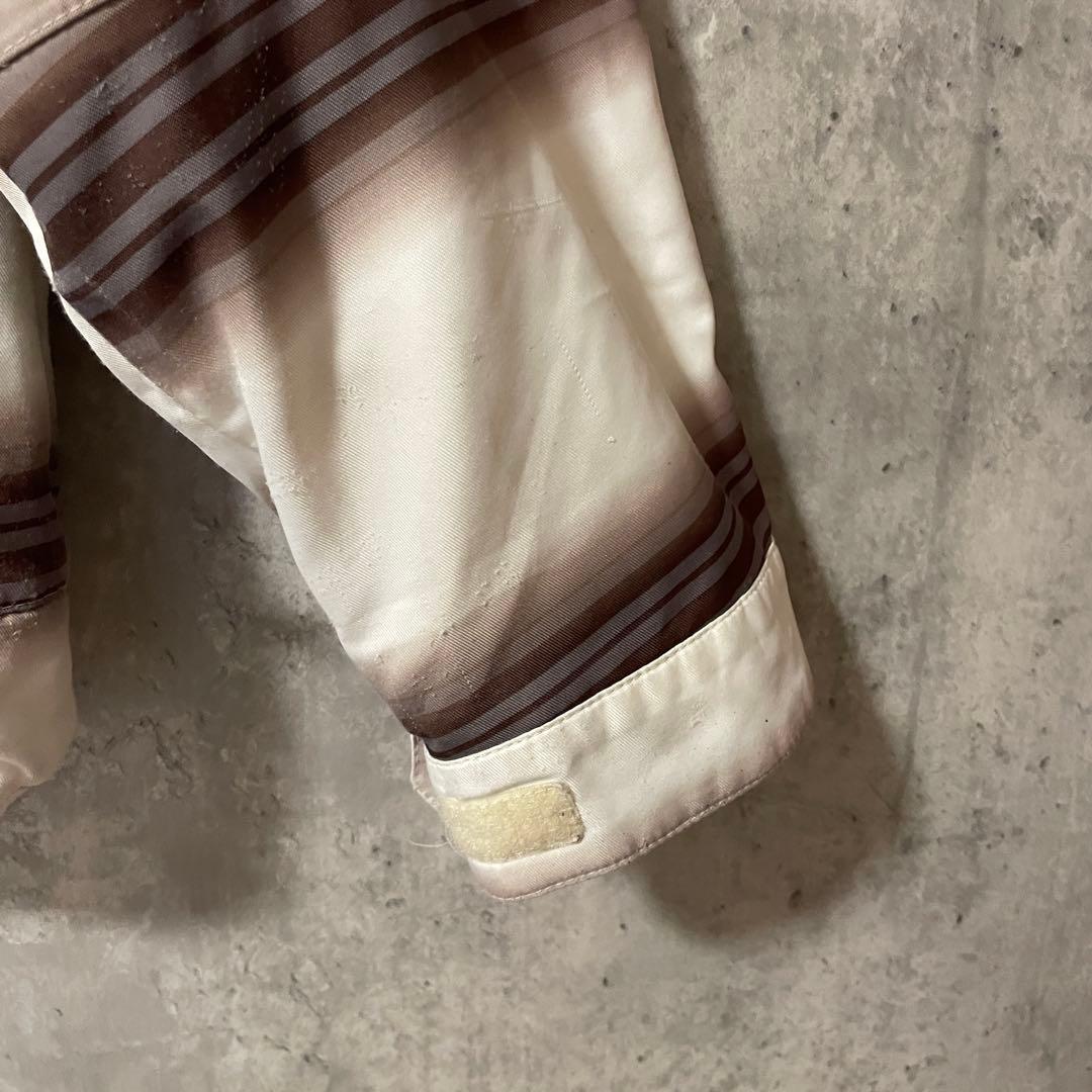 Burtonバートンスキーウェアスノーボードジャケットパーカー白茶色ボーダー希少