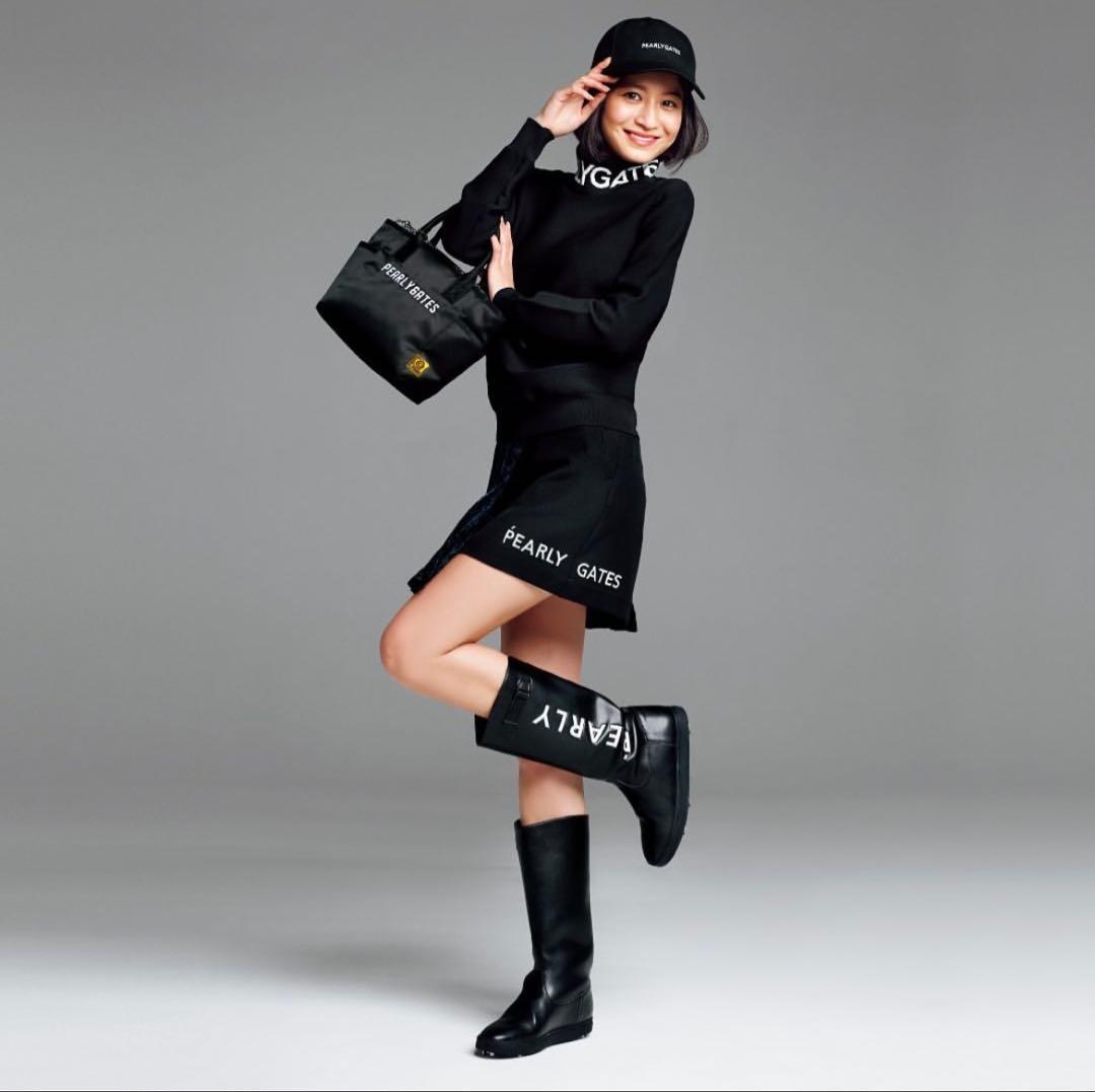 パーリーゲイツ＊ビッグロゴニット×チェックラップスカート＊セットアップ＊0サイズ