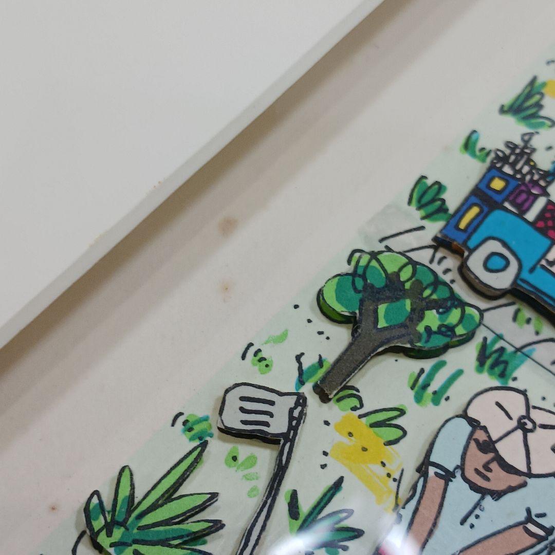 専用Y2279 ジェームス・リジィ 3D シルクスクリーン ゴルフ 額装