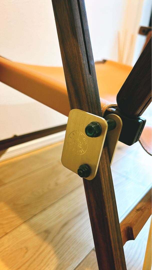 【新品未使用】コンダクターズチェア　革シート　キャメル