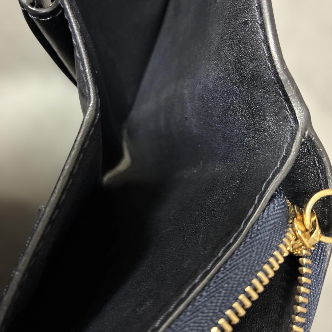 セリーヌ折財布 CELINE 二つ折り ネイビー 希少 美品