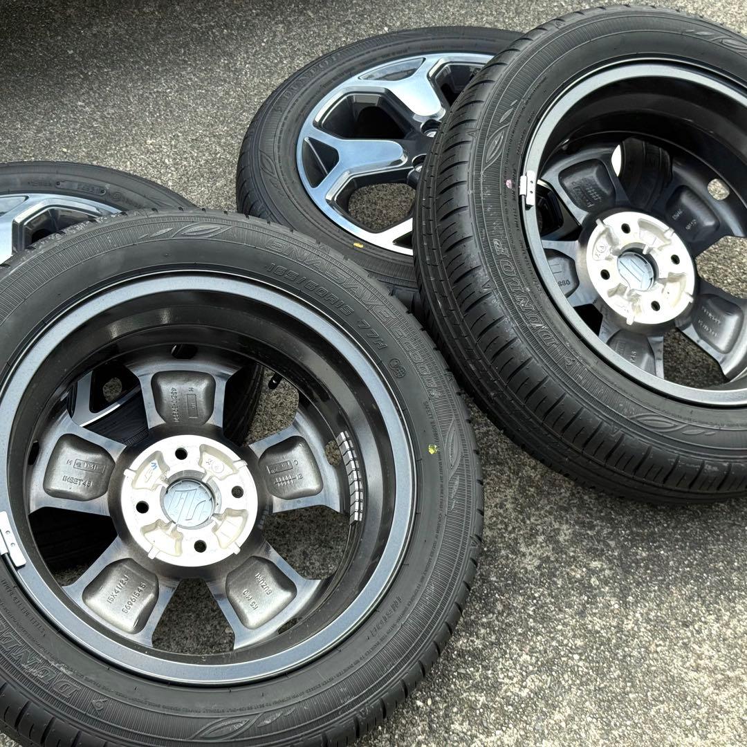 新車外し！スズキハスラー 15インチ 純正アルミホイール＆タイヤ 1台分