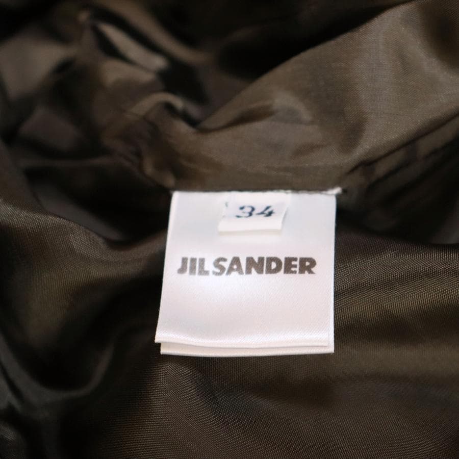 JIL SANDER ノースリーブワンピース S モスグリーン ウールカシミヤ
