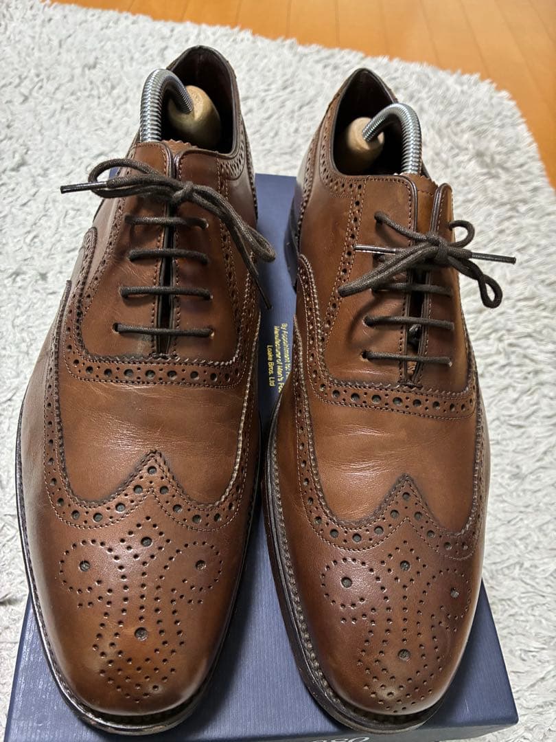 ウィングチップ ダークブラウン ローク Loake1880 9F 替え紐付き