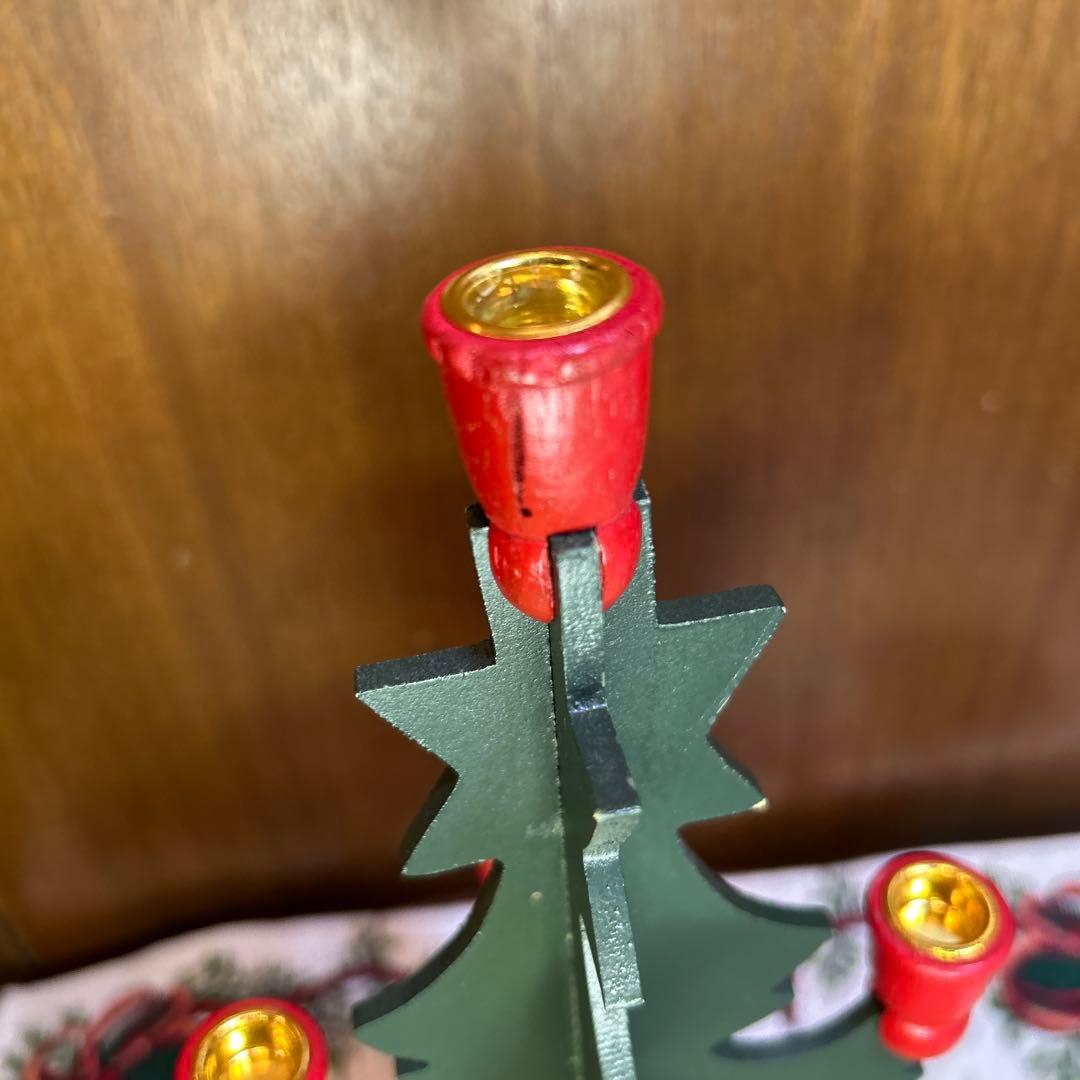 ビンテージLarssonsTraラッセントレー木製キャンドルホルダーキャンドル付