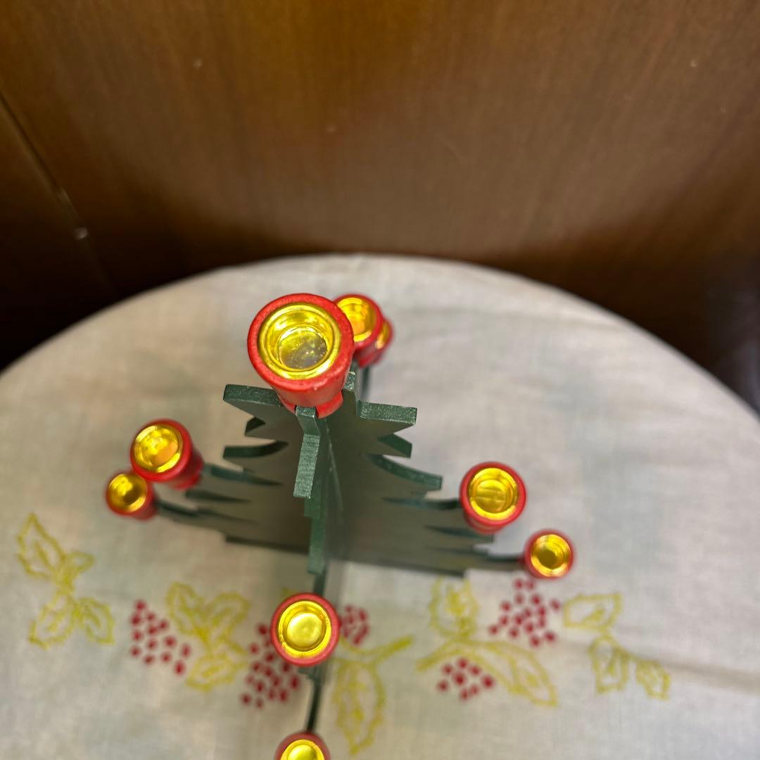 ビンテージLarssonsTraラッセントレー木製キャンドルホルダーキャンドル付