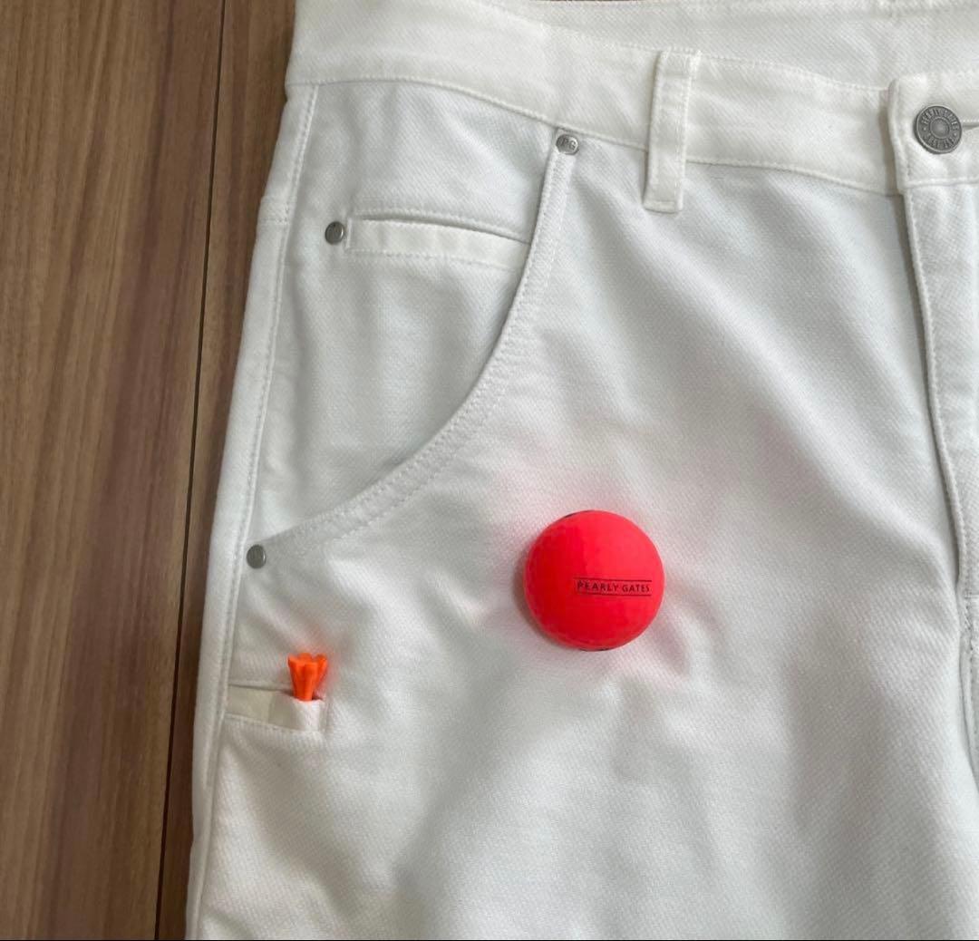 パーリーゲイツ パンツ　白　ホワイト　5 暖パン　秋冬　裏地付き　ストレッチ