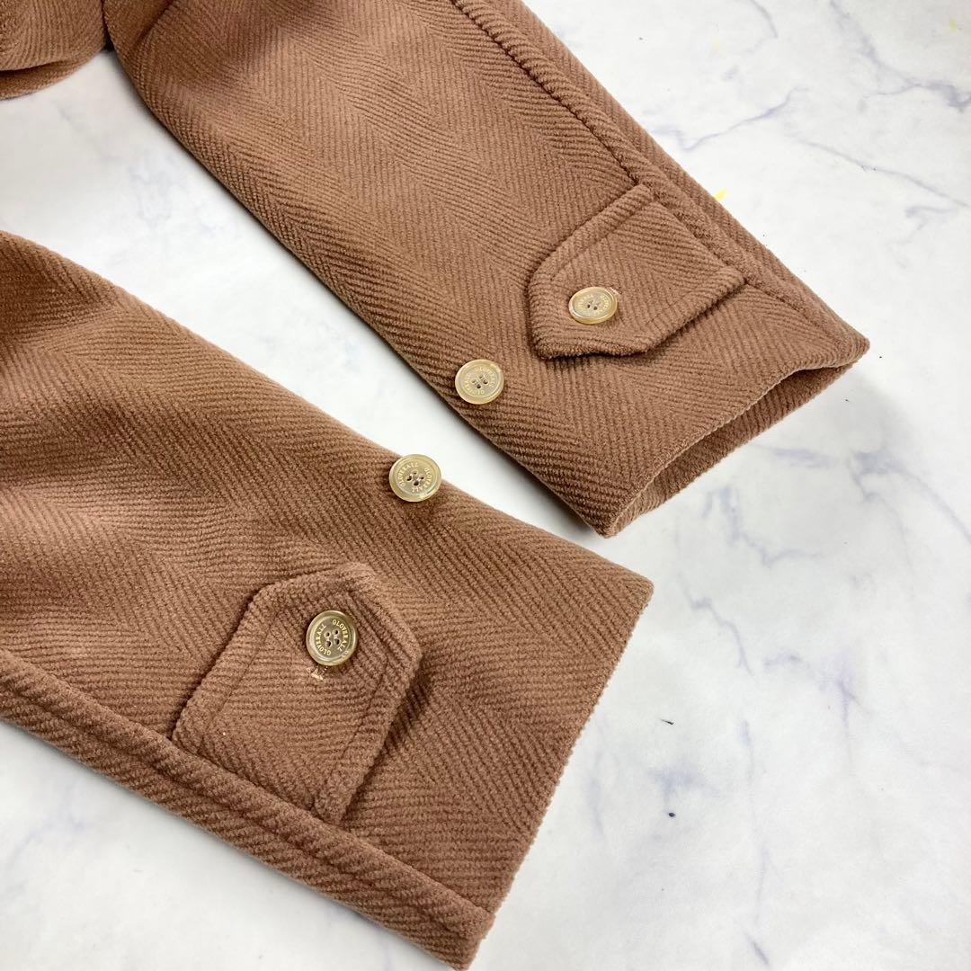 極美品 グローバーオール ダッフルコート ヘリンボーン キャメルブラウン