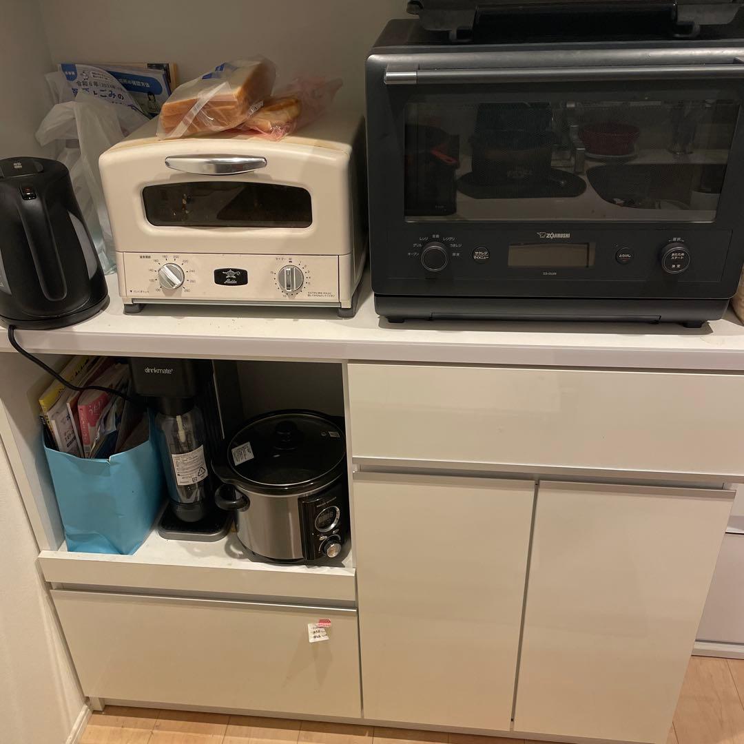 KAGUCOCO ナポリ 食器棚 幅116.3cm 鏡面ホワイト 送料 無料