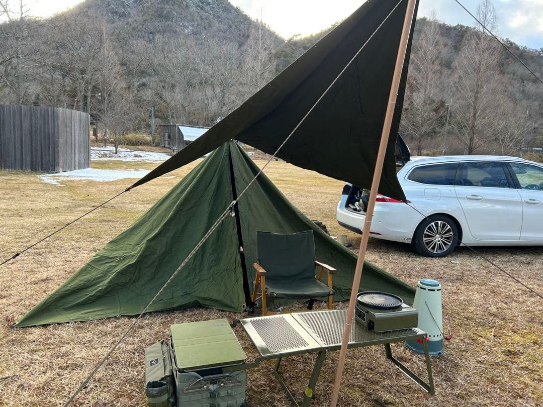 ワンポールテント ルーマニア軍幕 4枚 連結ボタン カスタム化