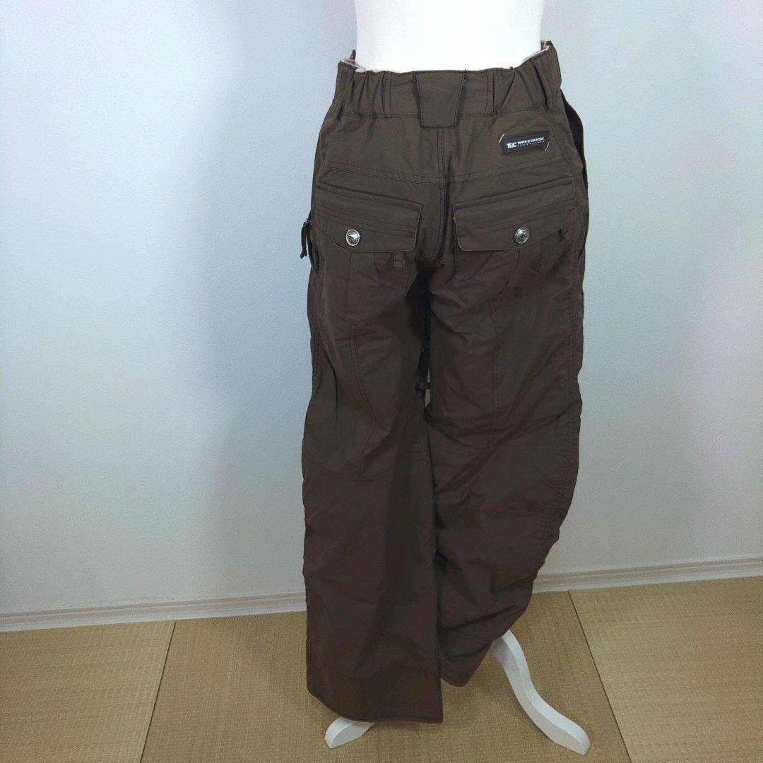 レディース　L　スキー　スノーボードウェア　上下セット　ブラウン　レッド