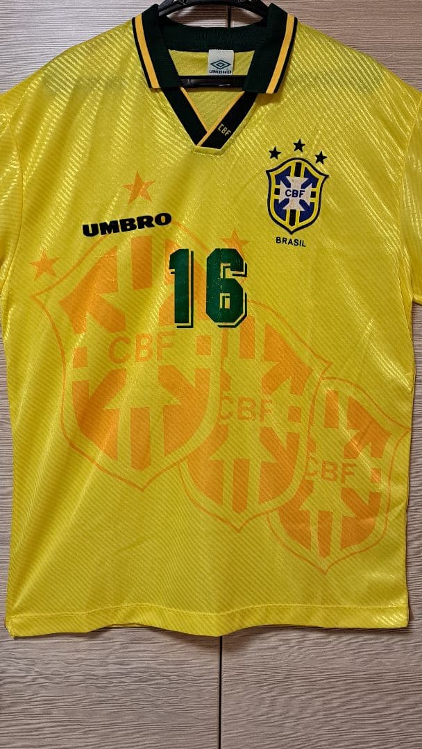 激レア】UMBRO ブラジル代表94Wカップ Hユニフォーム レオナルド#16