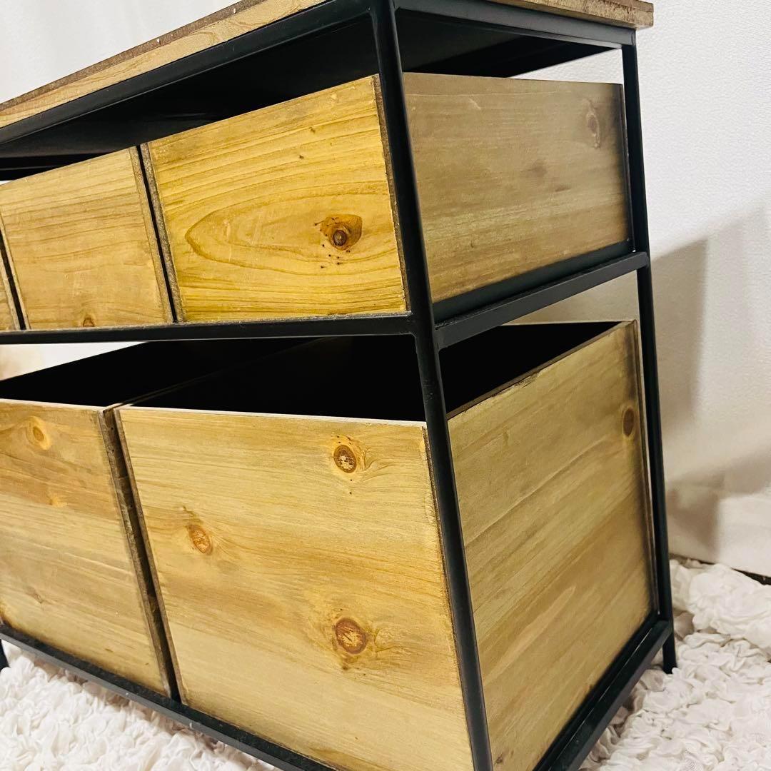 【美品】salut! サリュ アイアンウッド 5ドロワーマルチラック　おしゃれ