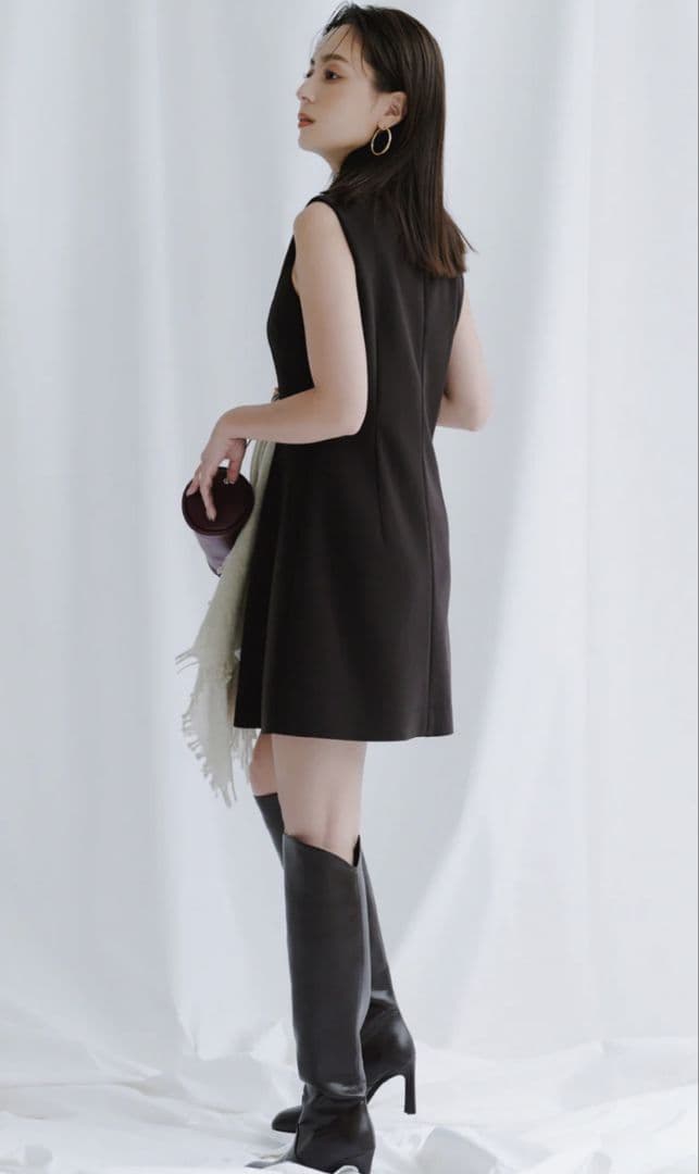 【新品 未使用】アニュアンス anuans カット ジョーゼット ミニワンピース