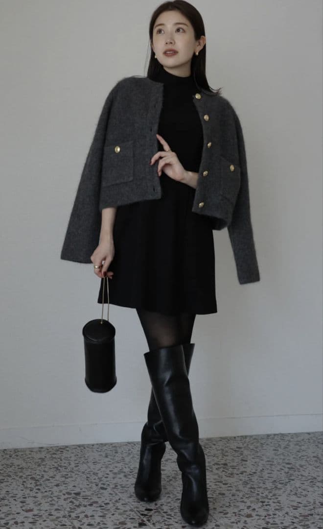 【新品 未使用】アニュアンス anuans カット ジョーゼット ミニワンピース