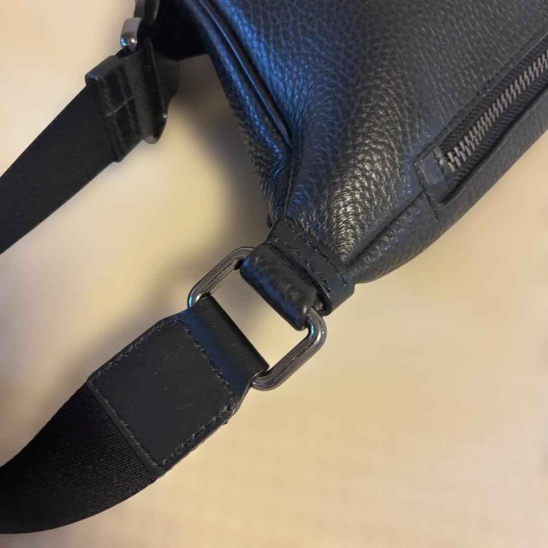 【極美品】COACH コーチ レザー ウエストバッグ ボディバッグ 黒 メンズ