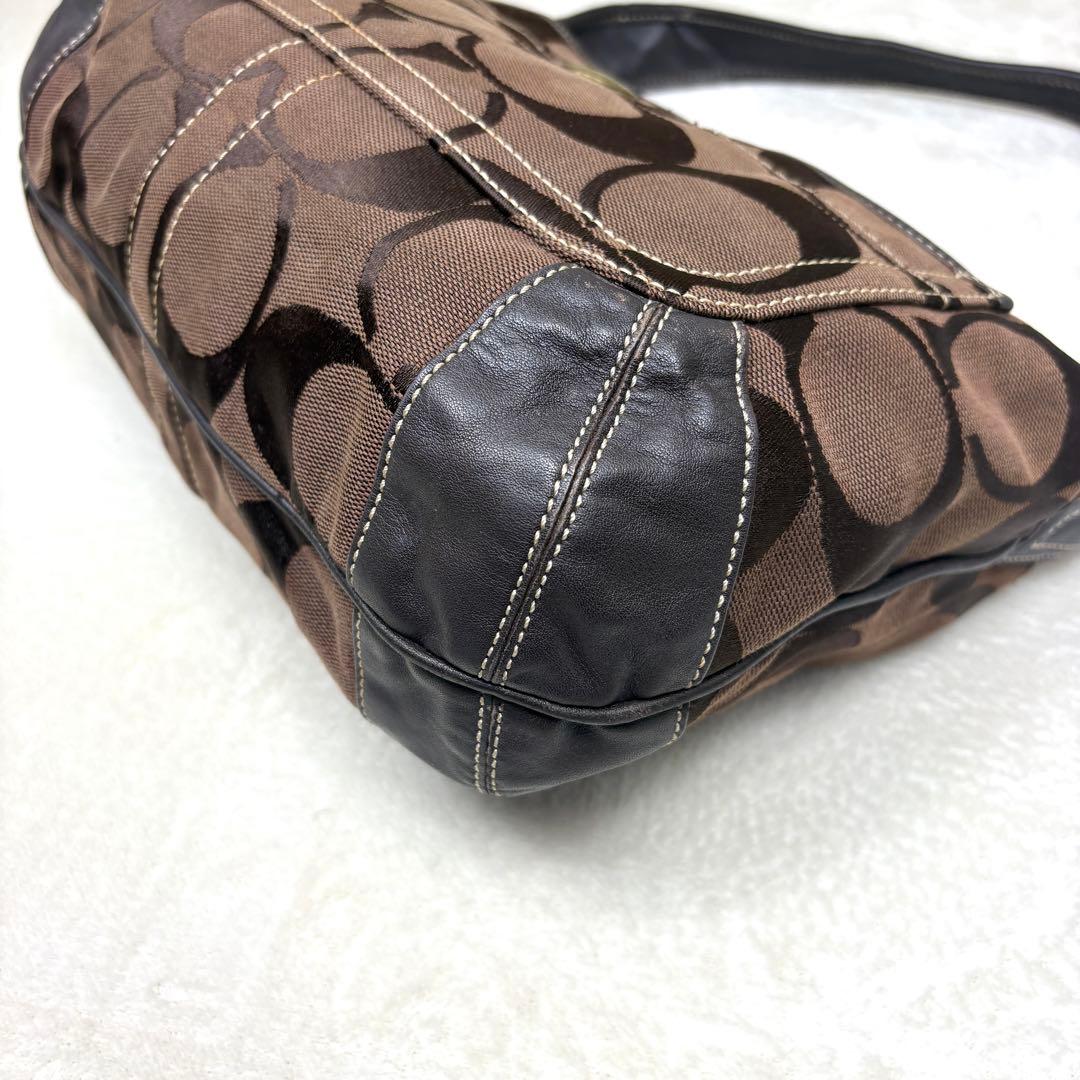 COACH コーチ ワンショルダー バッグ ブラウン シグネチャー 11290