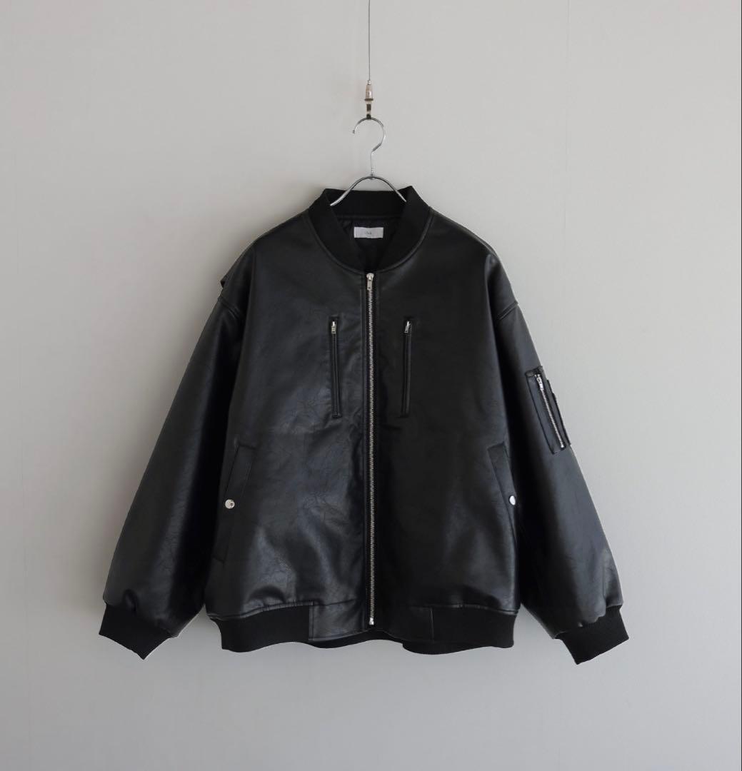 ルーズシルエットメタルジップ ボリュームma-1ブルゾン