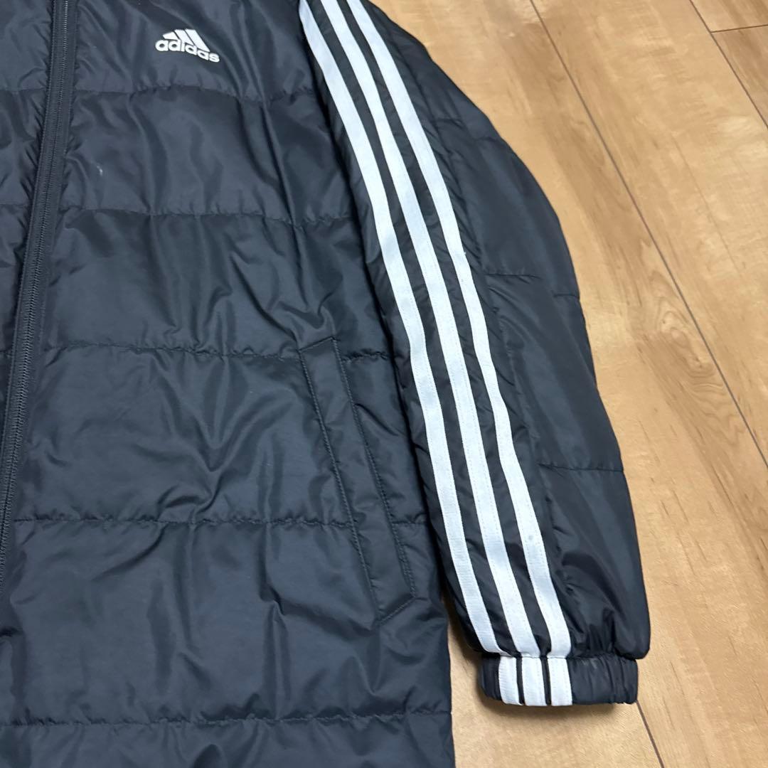 【美品】アディダス ベンチコート ジュニア ブラック/レッド 150cm