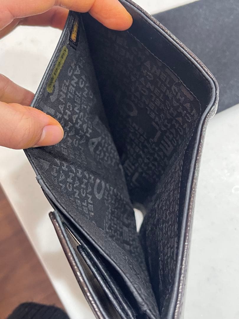 CHANEL 黒レザー 長財布