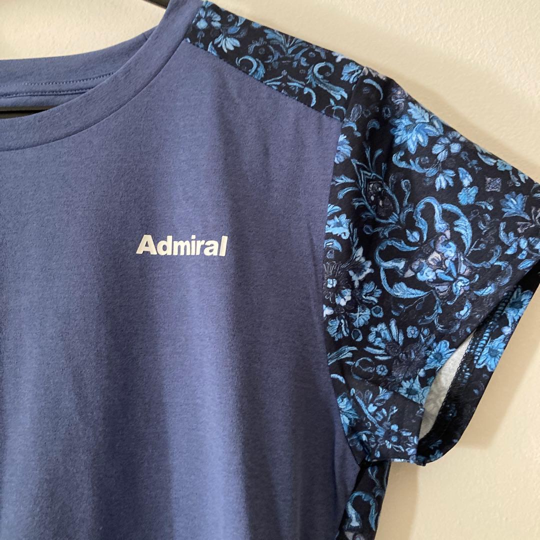 新品】Admiral ブルーフラワーパターン TシャツL