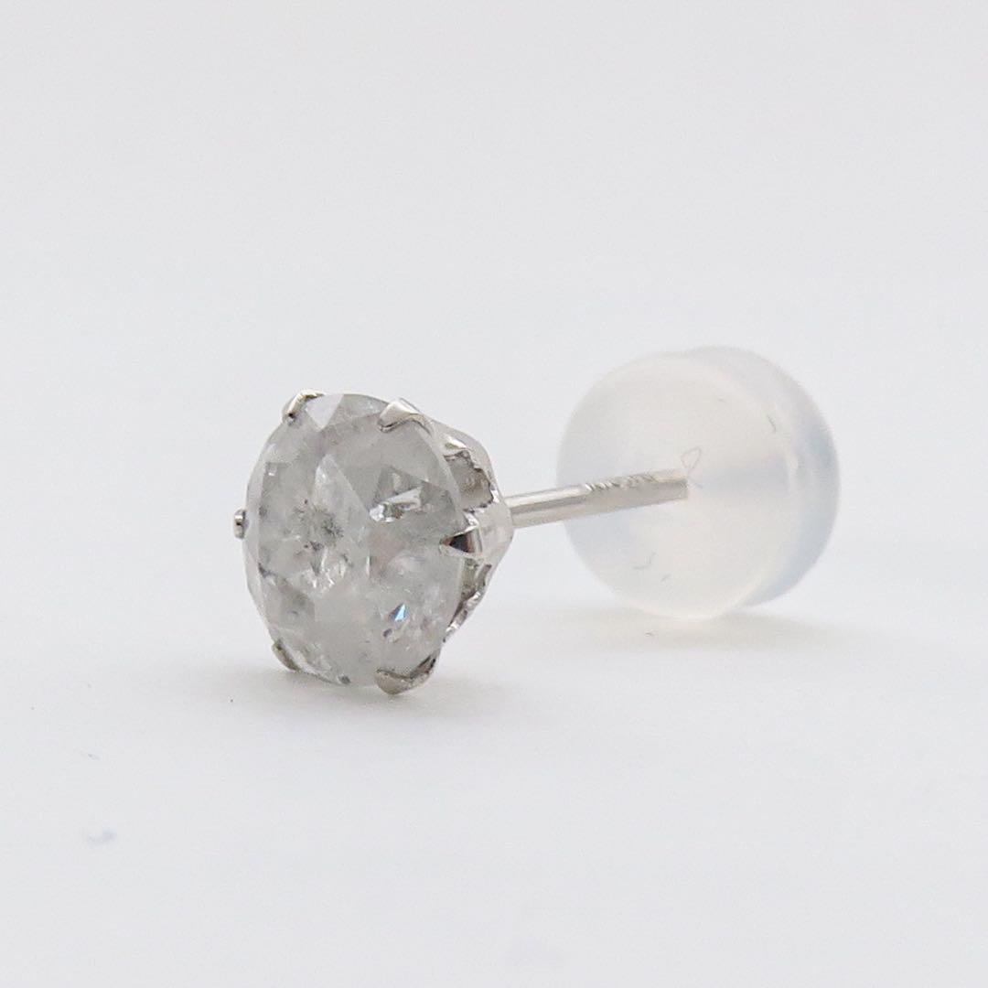 罪*K様 K10WG 天然ダイヤモンド 0.55ct 片耳ピアス｜一粒タイプ　1