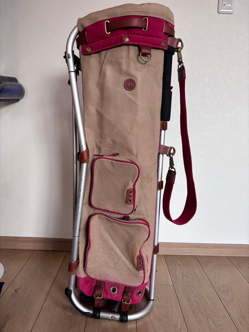 木の庄帆布×ミズノ　ゴルフバッグ ベージュ　ピンク