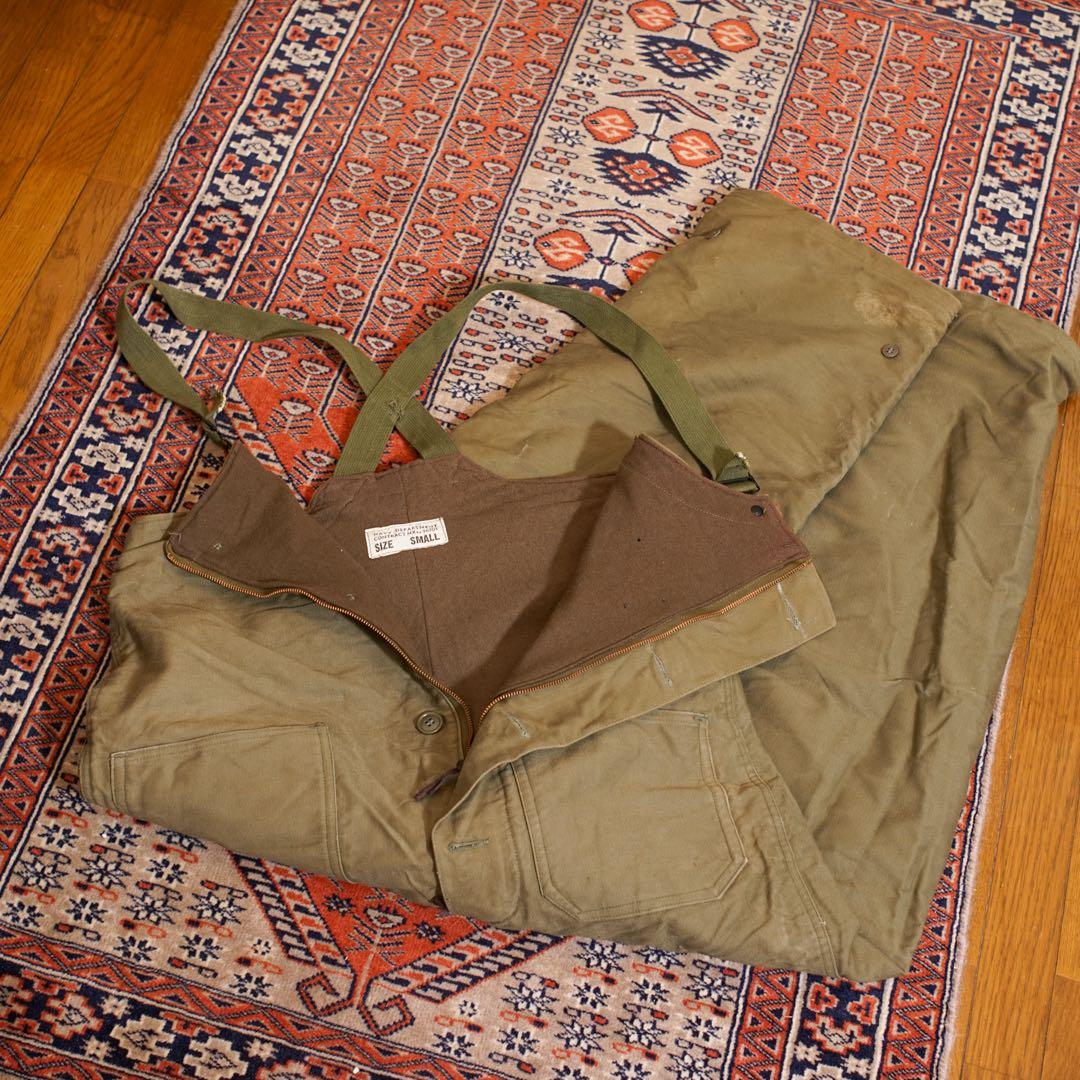 米軍実物N-1デッキパンツ U.S.N.オーバーオール オリーブドラブ L相当