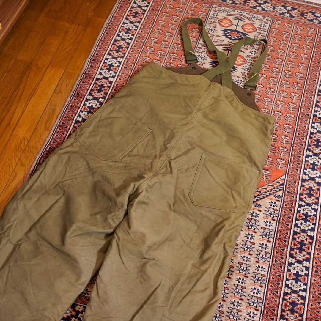 米軍実物N-1デッキパンツ U.S.N.オーバーオール オリーブドラブ L相当