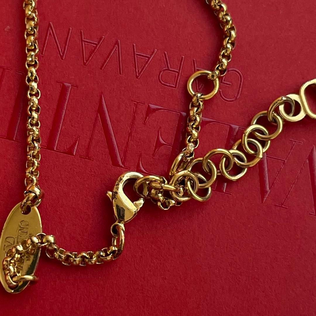 極美品 ヴァレンティノ VALENTINO Vロゴ ブレスレット ラインストーン