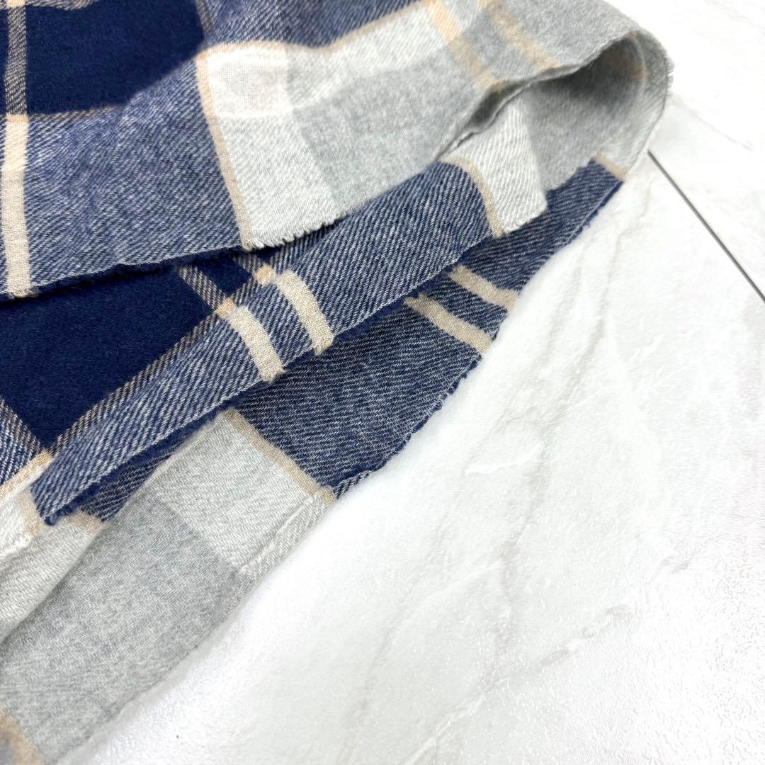 美品 ジョンストンズ カシミヤ100% 大判ストール シルバーバンノックベーン