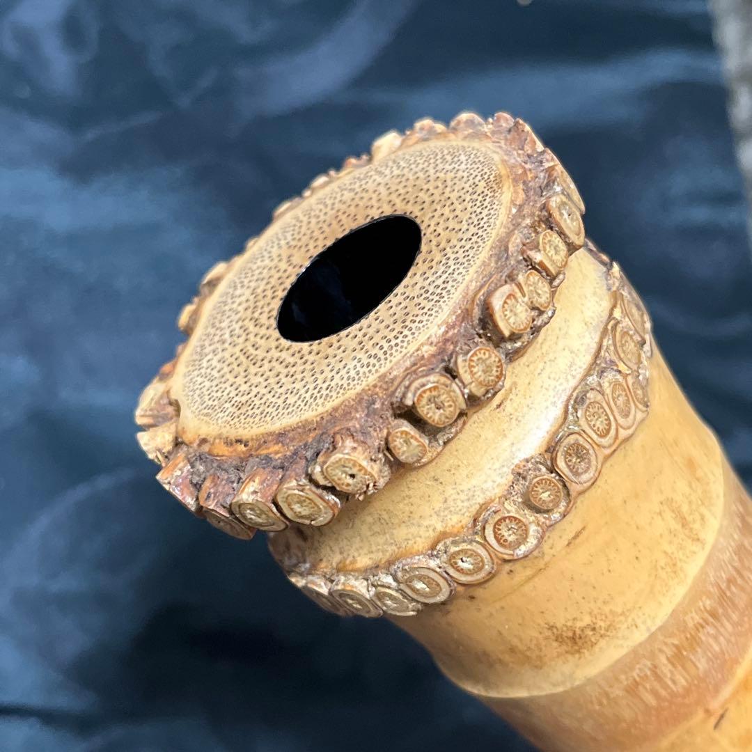 尺八 琴古流 在銘 3印 中継ぎ緩み無し 籐巻銀三線 状態良好品 音出し確認済み