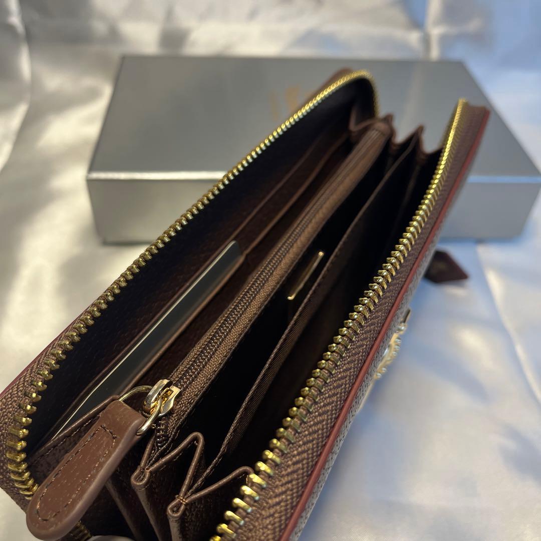 新品 Vivienne Westwood コーヒー ゴールドロゴ 長財布