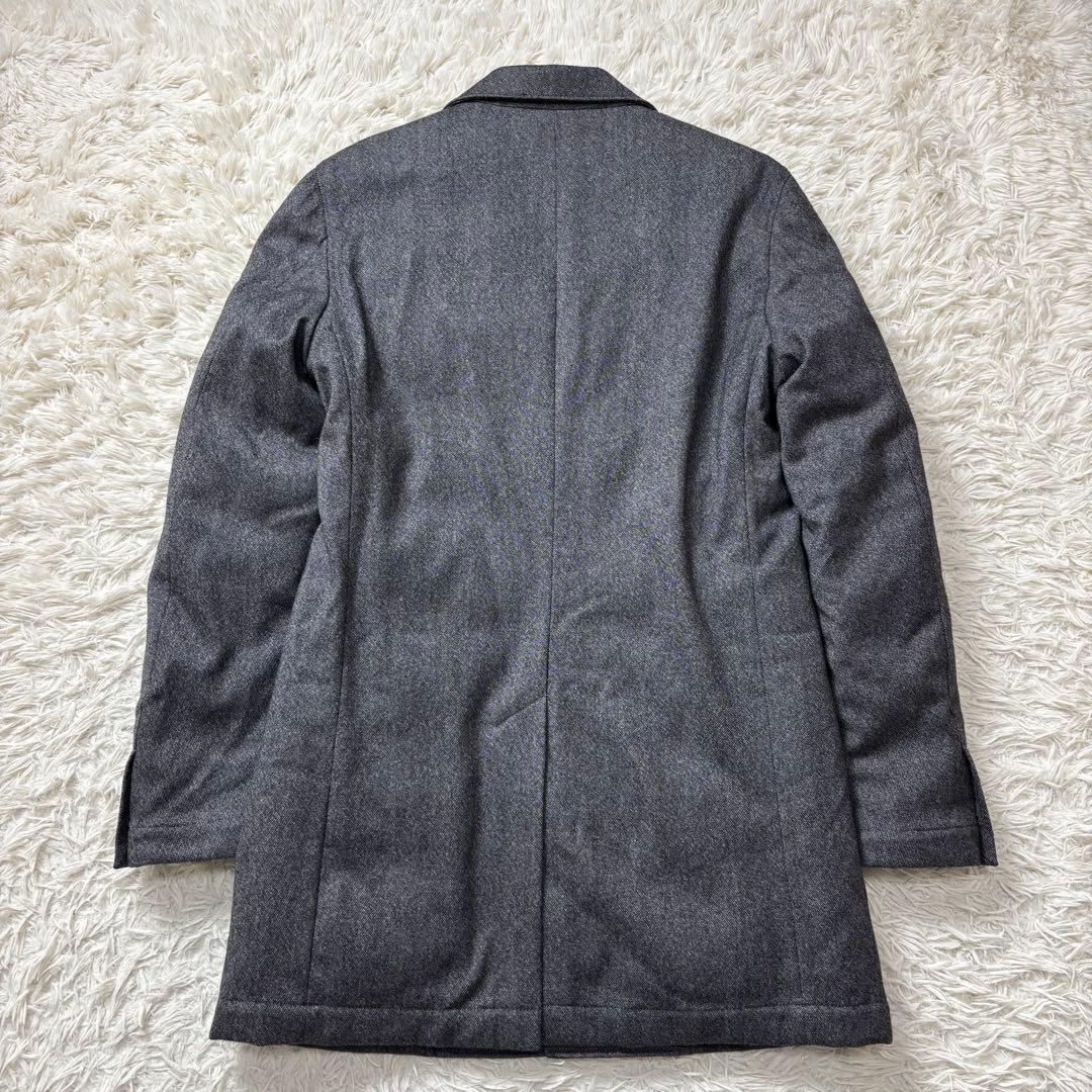 極美品 ESTNATION ダウンチェスターコート ウール生地 グレー M