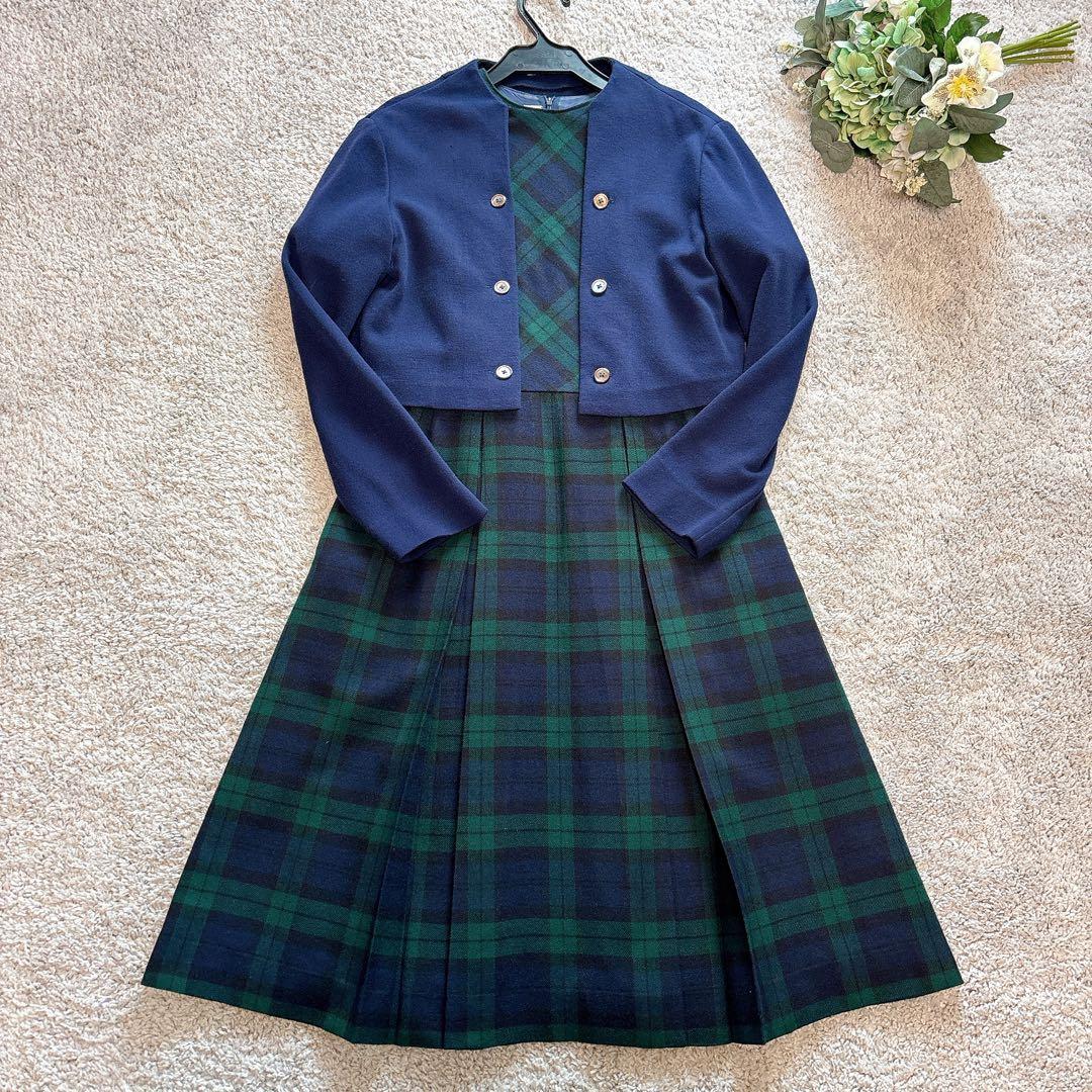 ファミリア　ワンピース＆カーディガンセットアップ　160サイズ　チェック