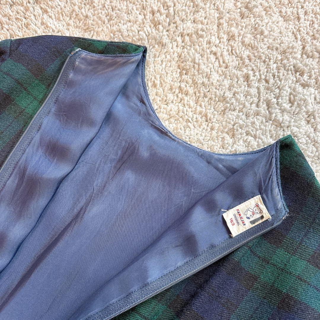 ファミリア　ワンピース＆カーディガンセットアップ　160サイズ　チェック