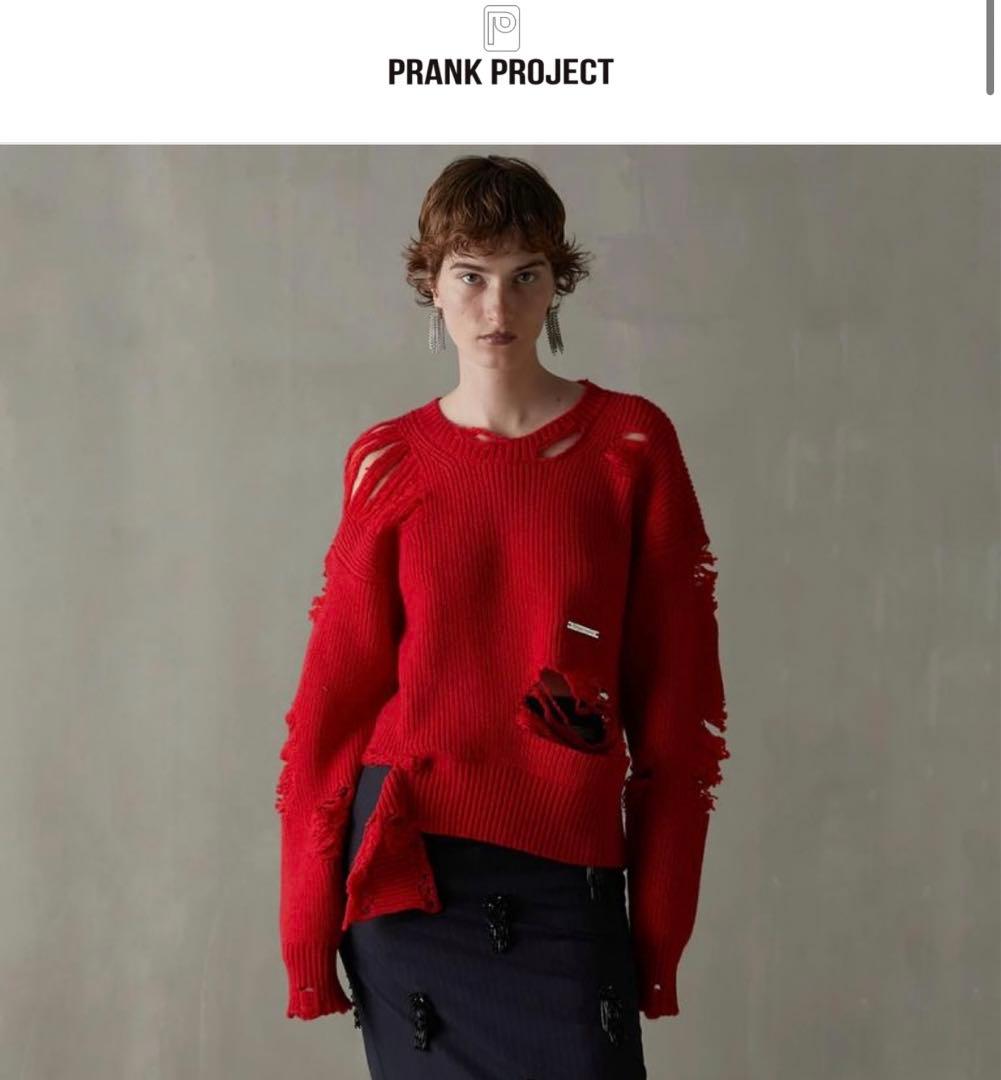 PRANK PROJECT 赤ダメージニット - メルカリ