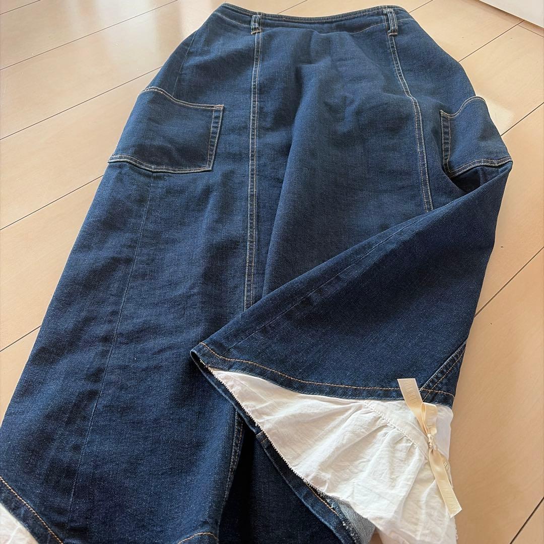 ピンクハウス可愛いデニムフリルスカート美品
