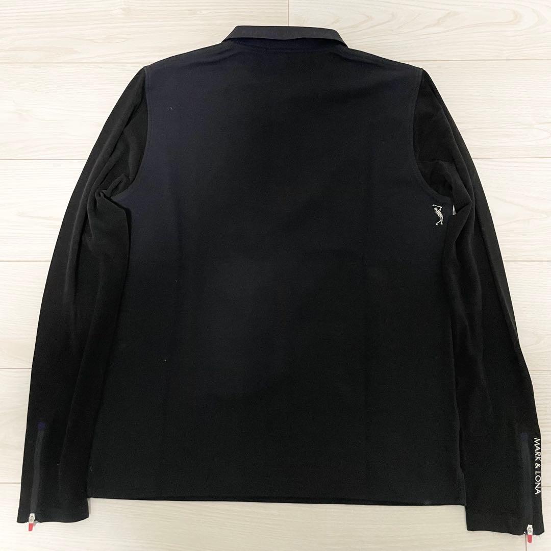美品✨マークアンドロナ　長袖ポロシャツ　ゴルフウェア　ブラック　Lサイズ　スカル